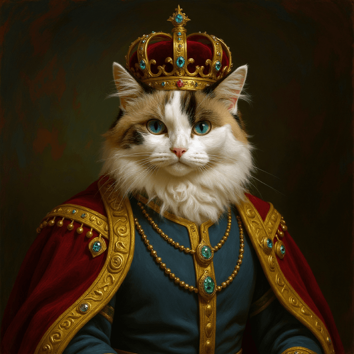 Devon Rex Cat Royal Portrait - Custom AI Pet Wallpaper