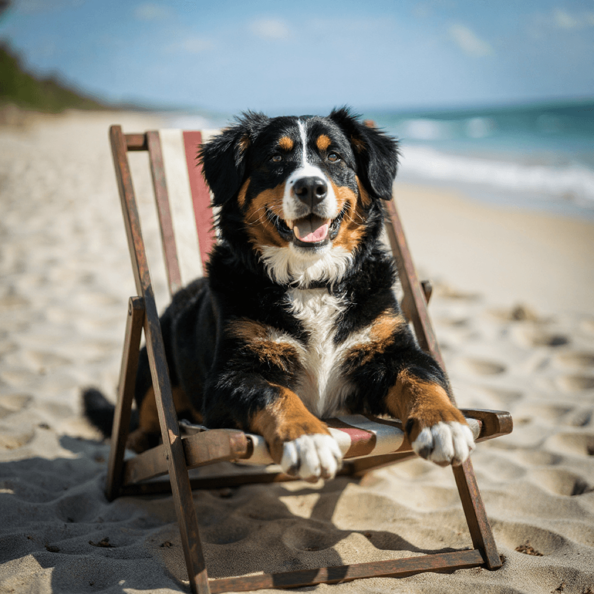 Bernese Mountain Dog Vacation Beach