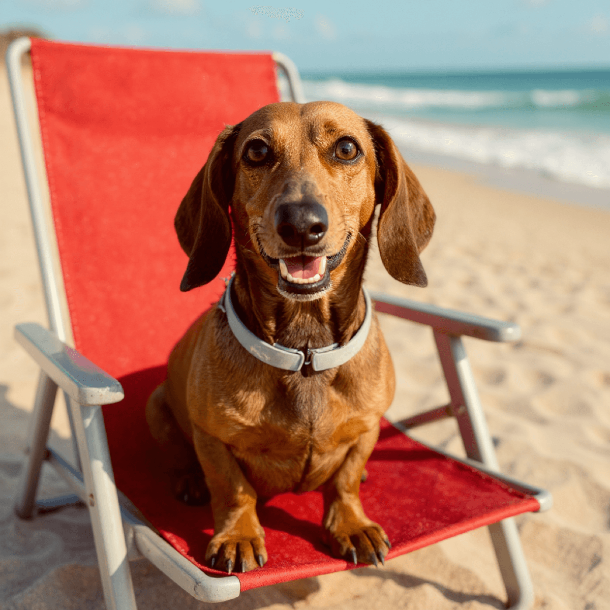 Swedish Dachshund Vacation Beach Lawnchair - Dog portraits