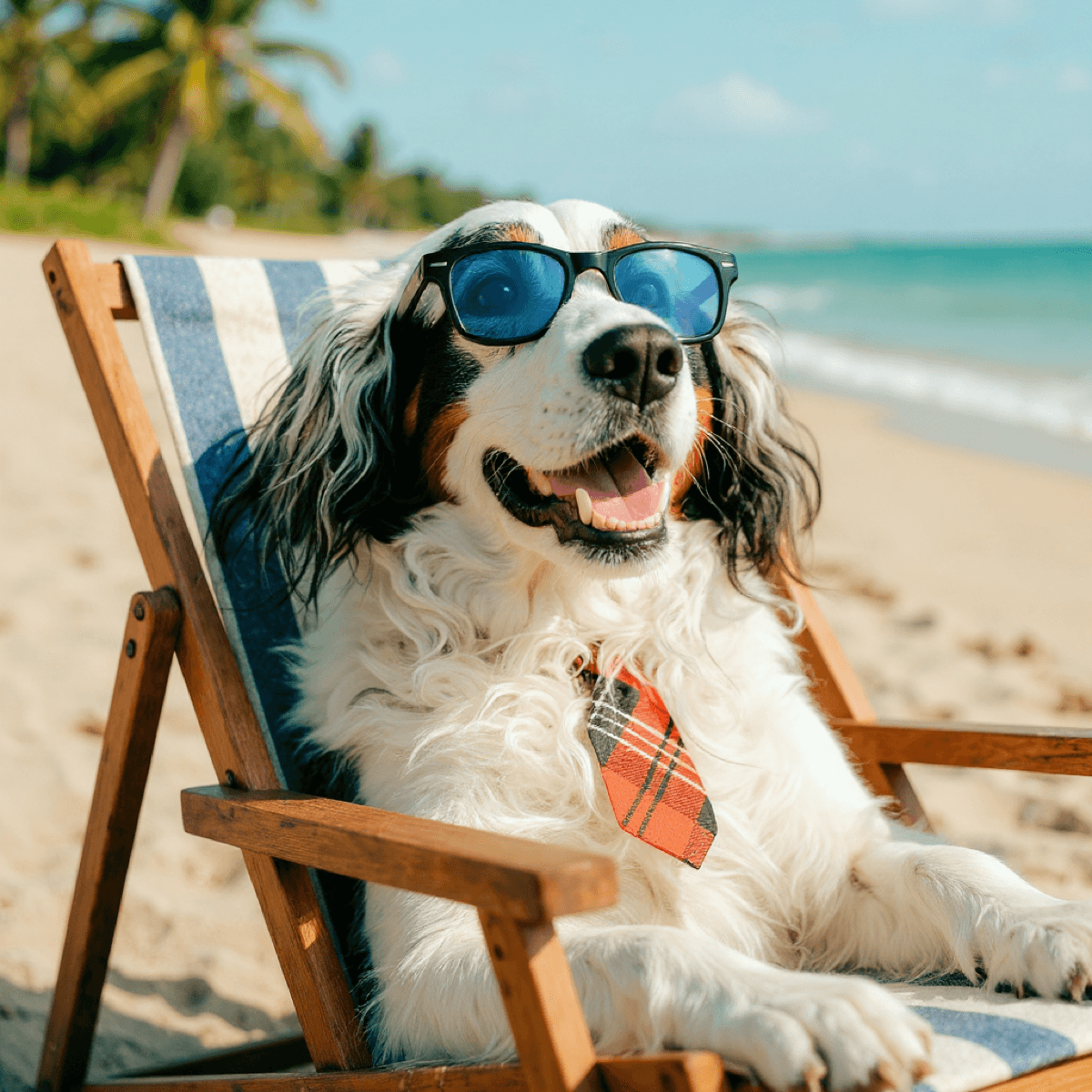Watercolor English Setter Vacation Beach Glasses Lawnchair - Dog portraits