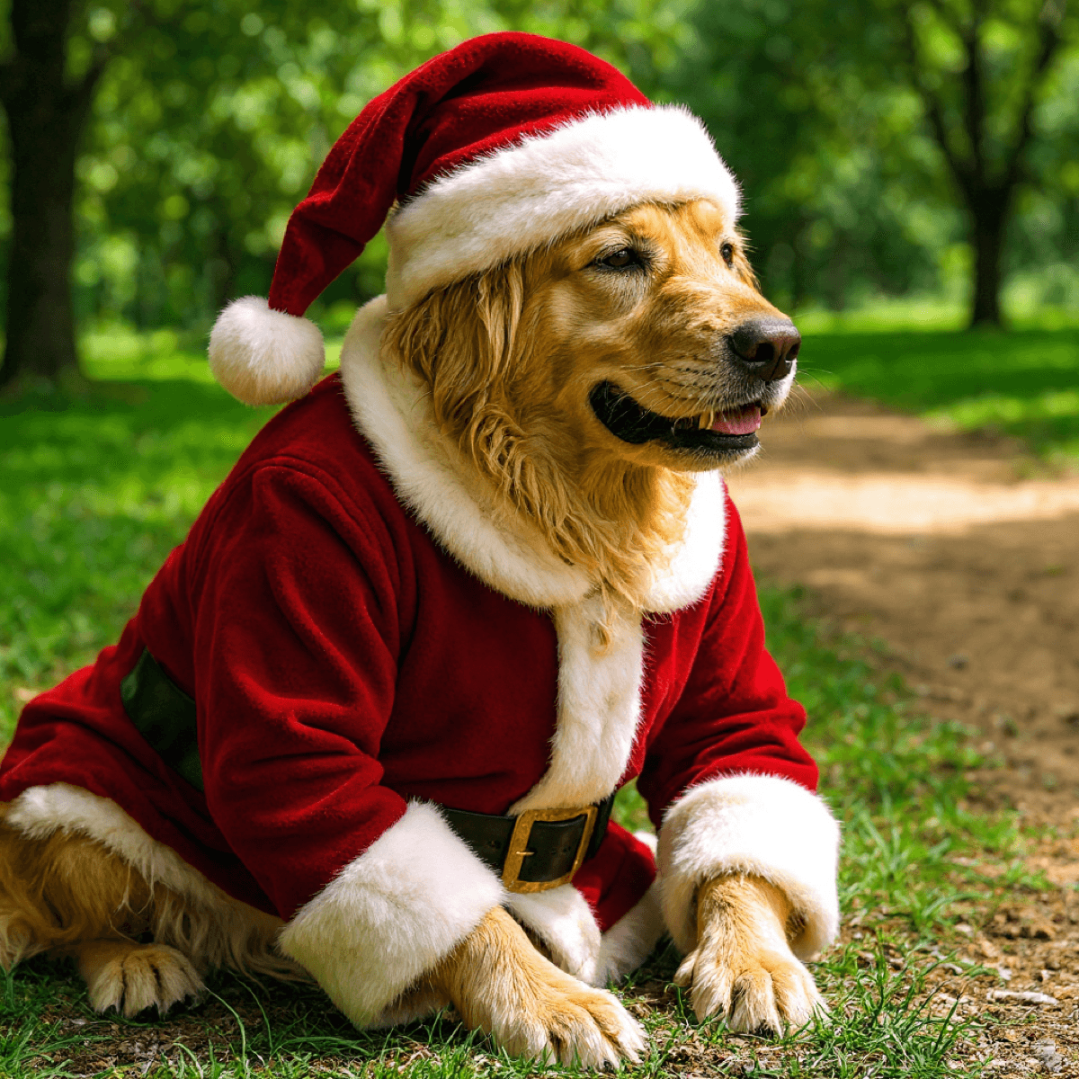 Golden Retriever Santa Xmas - Dog portraits