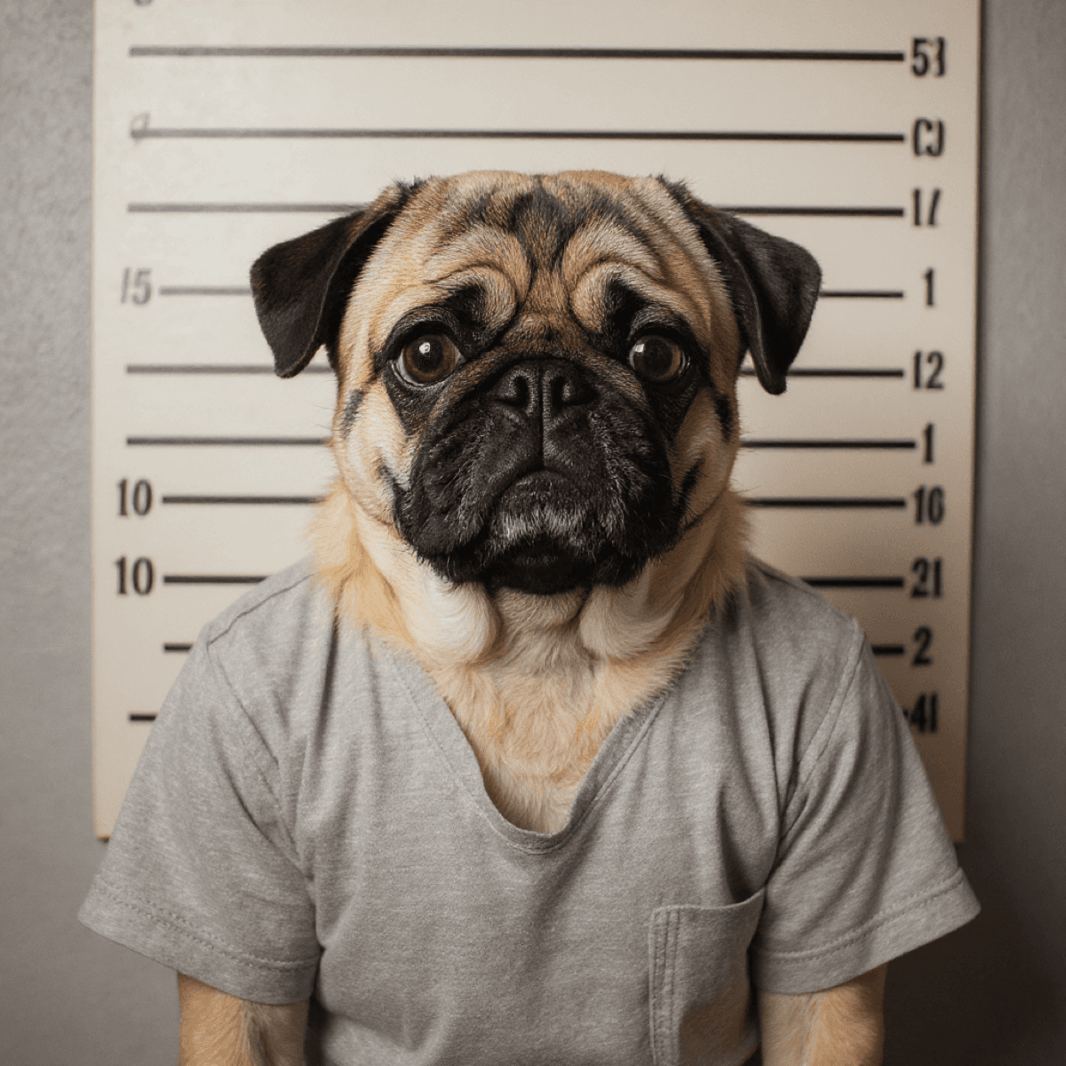 Renaissance Pug Mugshot Funny - Dog portraits