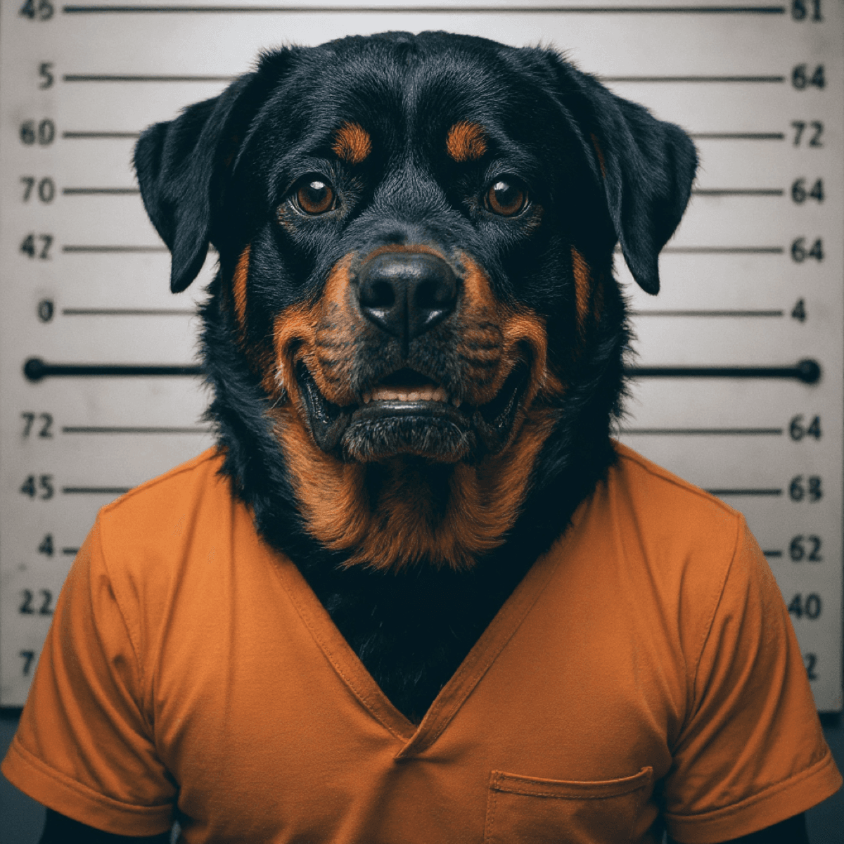 Memorial Rottweiler Mugshot Funny - Dog portraits