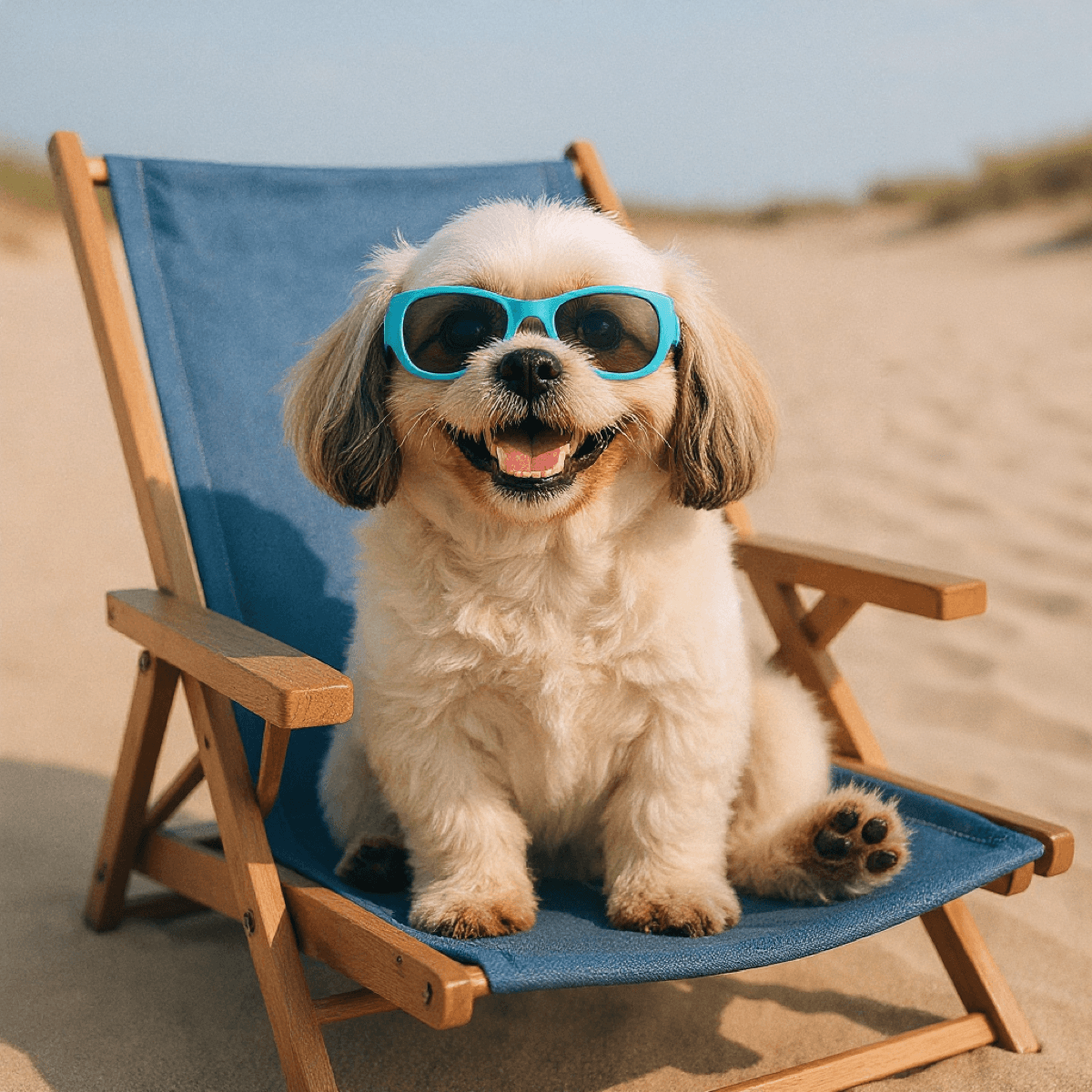 Rome Shih Tzu Vacation Beach Glasses - Dog portraits