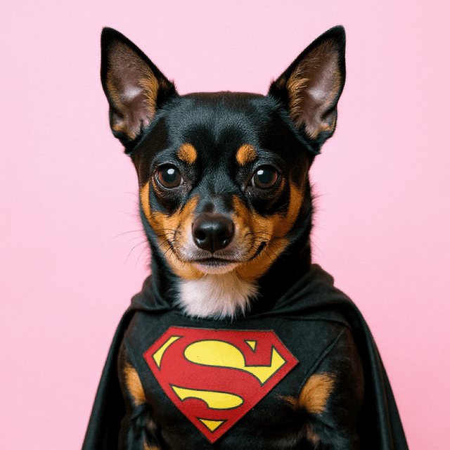 Dutch Chihuahua Superhero - custom pet portraits cheap