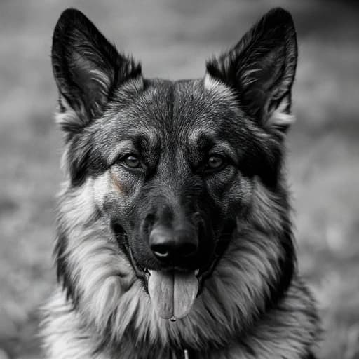 Monochrome German Shepherd - After
